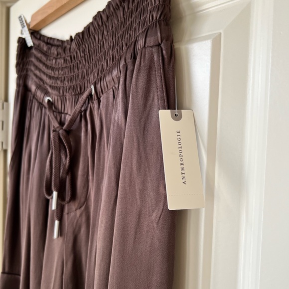 Anthropologie. NWT. Size 2. Brown Satin Parachute Pants. - Picture 5 of 16
